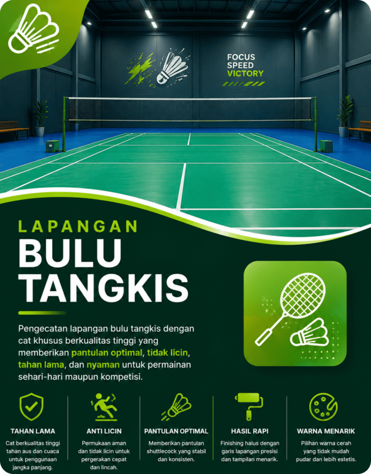 Pengecetan Lapangan Bulu Tangkis