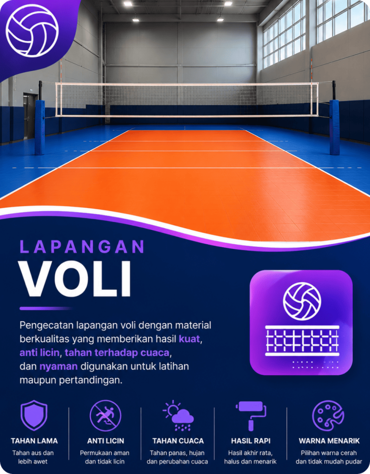 Pengecetan Lapangan Voli